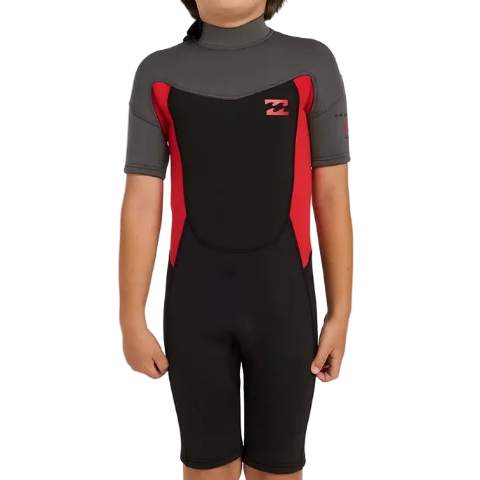 BILLABONG 202 Absolute Back Zip Short Sleeve Boys Spring Suit - True Red