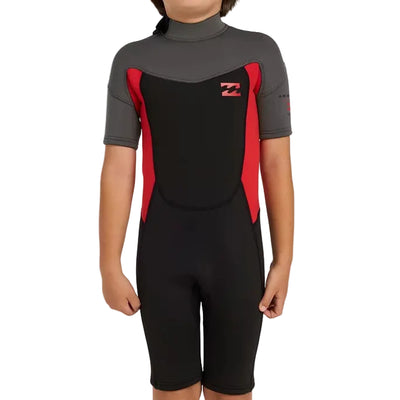 BILLABONG 202 Absolute Back Zip Short Sleeve Boys Spring Suit - True Red