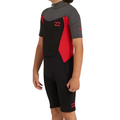BILLABONG 202 Absolute Back Zip Short Sleeve Boys Spring Suit - True Red
