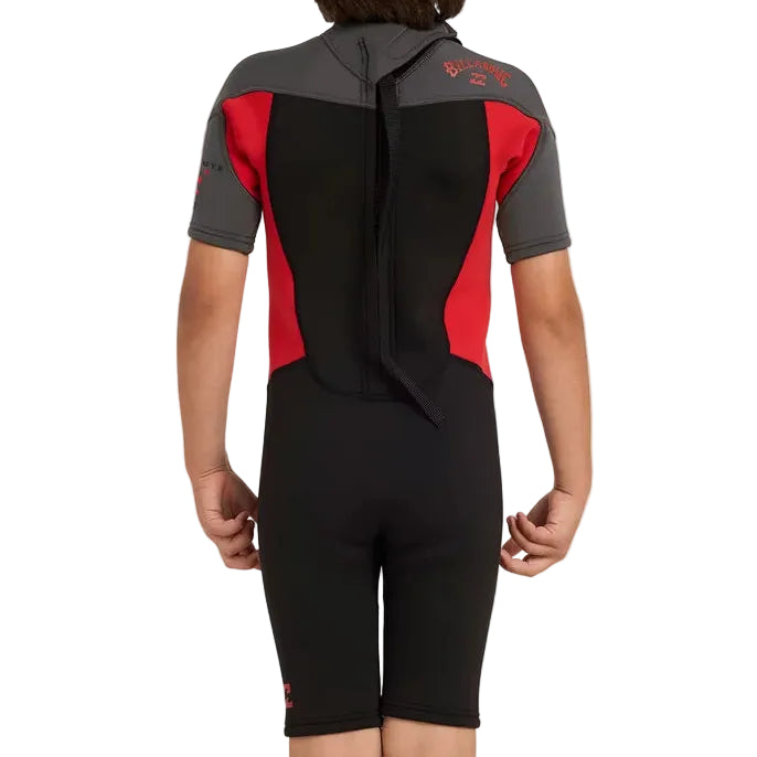BILLABONG 202 Absolute Back Zip Short Sleeve Boys Spring Suit - True Red