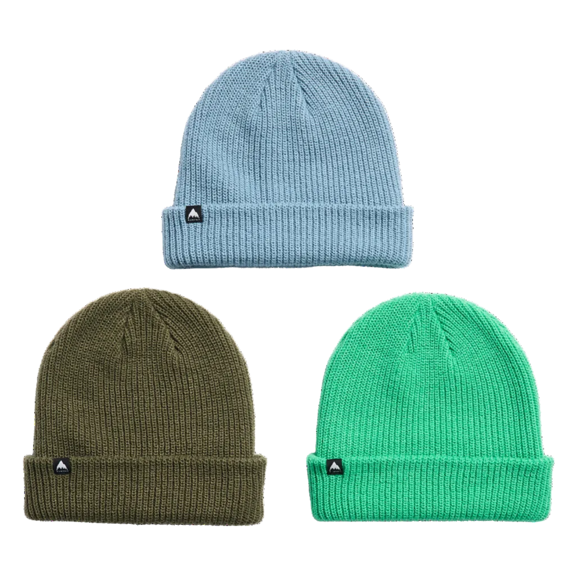 BURTON DND Beanie 3 Pack - Green Voltage/Airstream Blue/Dried Moss