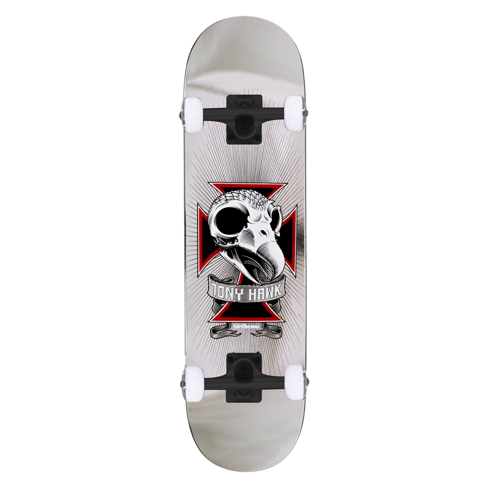 BIRDHOUSE Tony Hawk L3 Skull skateboard - Chrome - 7.75