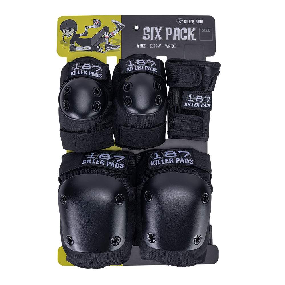187 Six Pack Junior skateboard pads - Black