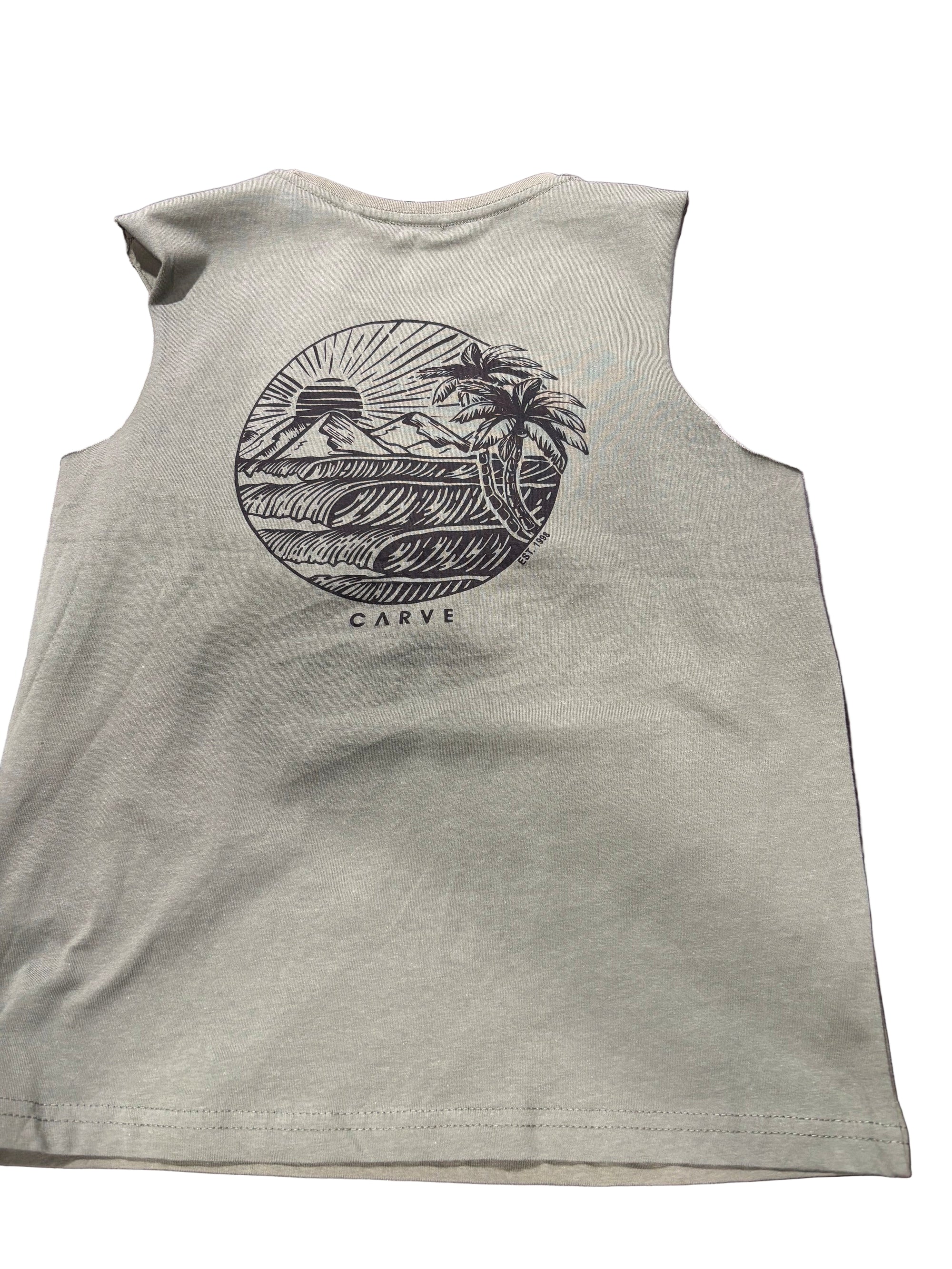 CARVE Eventide Sleeveless Muscle Top - Boys - Moss Green