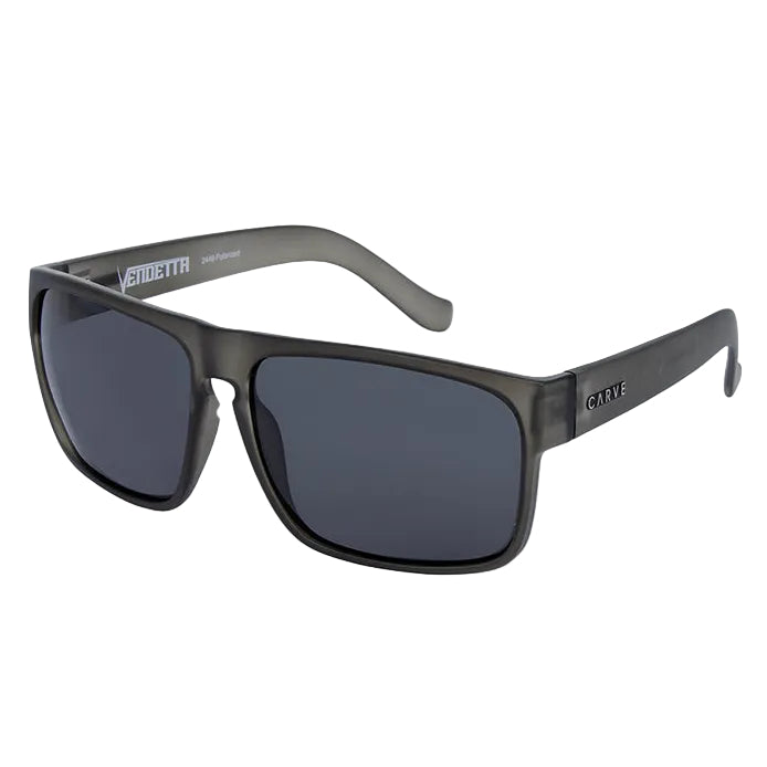 CARVE Vendetta Sunglass - Matte Translucent Gray  w/ Gray Lens Polarized