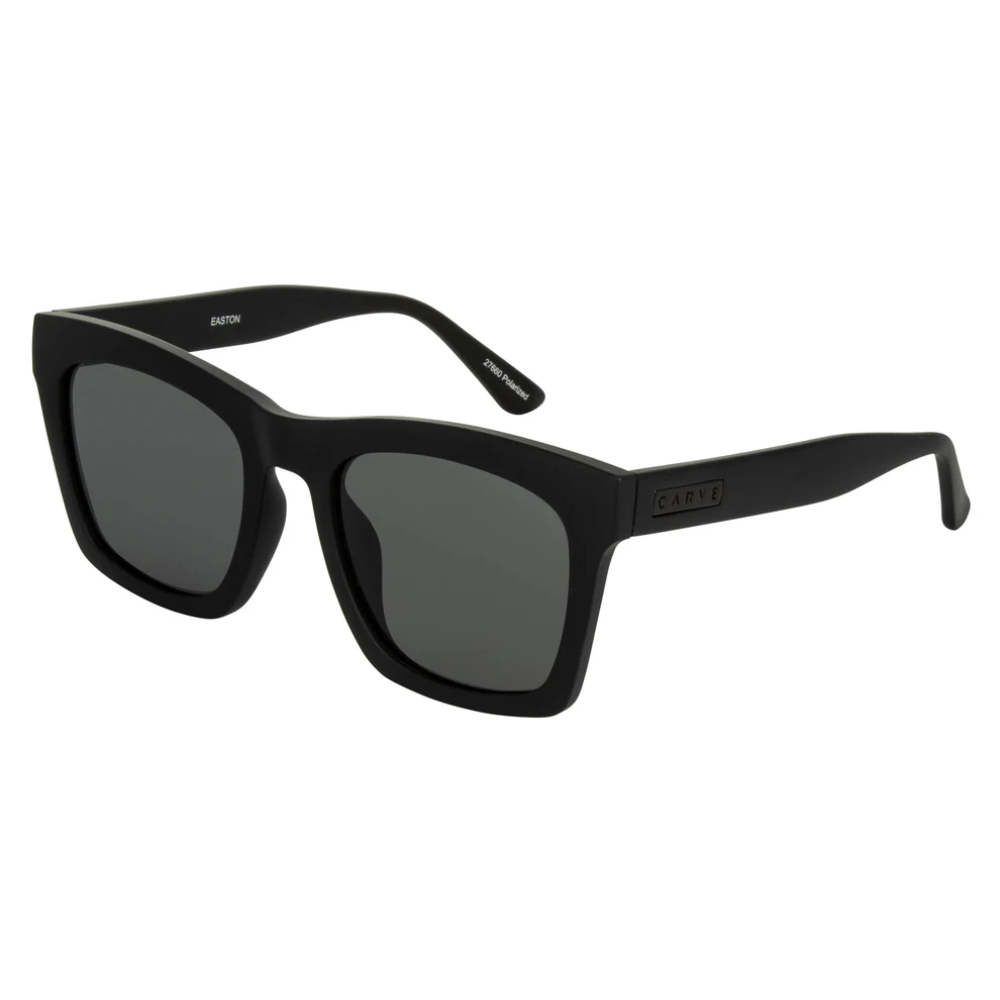 Carve Easton Sunglass - Matte Black - Grey Polarized Lens