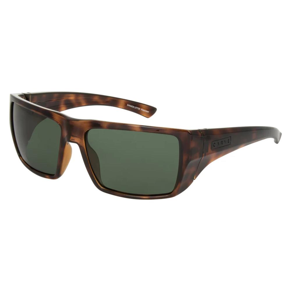 Carve Sanada Gloss Muted Sunglass - Tort Green Polarized