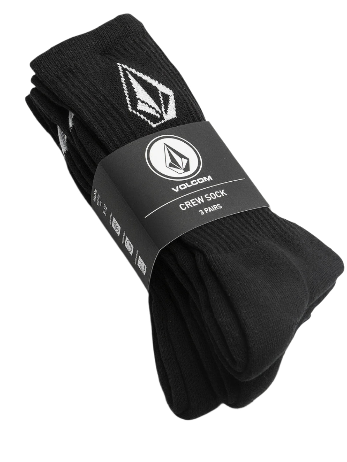 Volcom Full Stone Sock 3 Pack - Black