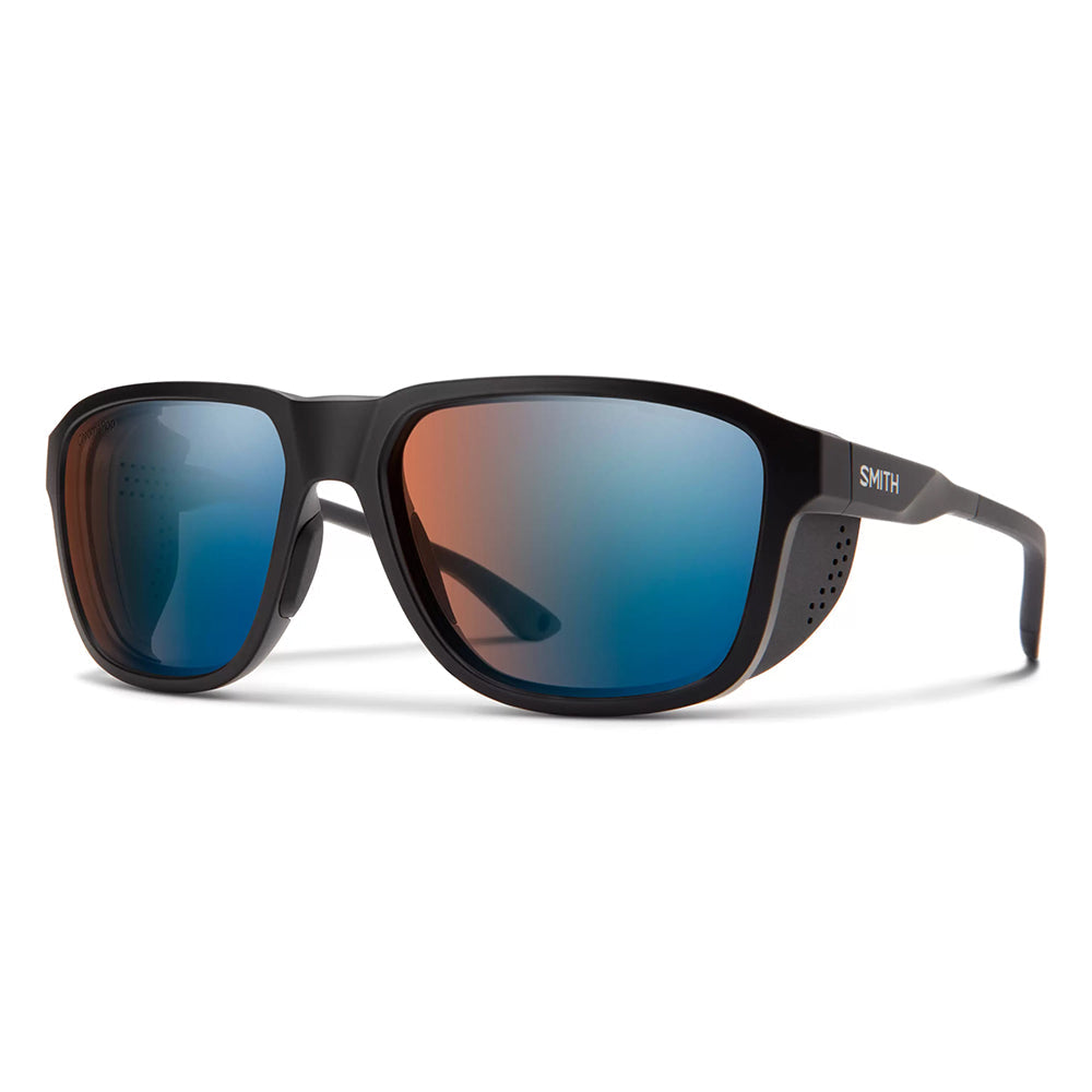 Smith Embark Sunglasses - Matte Black Frame and ChromaPop Glacier Photochromic Copper Blue Mirror Lens