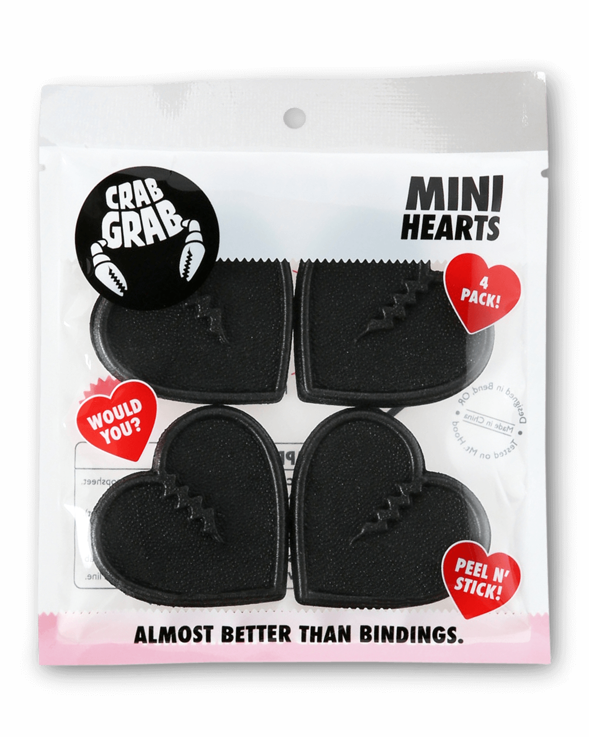 CRAB GRAB Mini Hearts 4 pack - Black