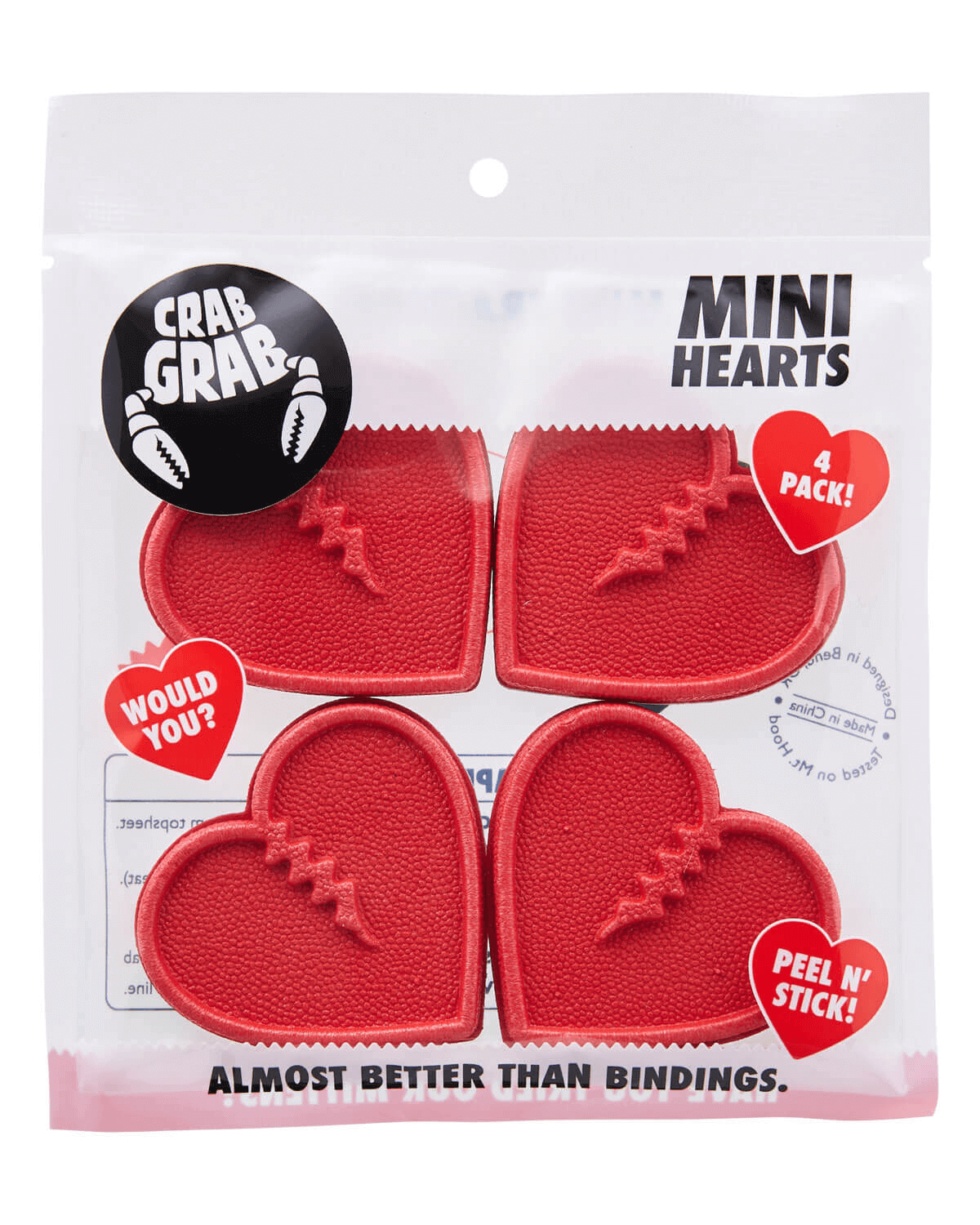 CRAB GRAB Mini Hearts 4 pack - Red
