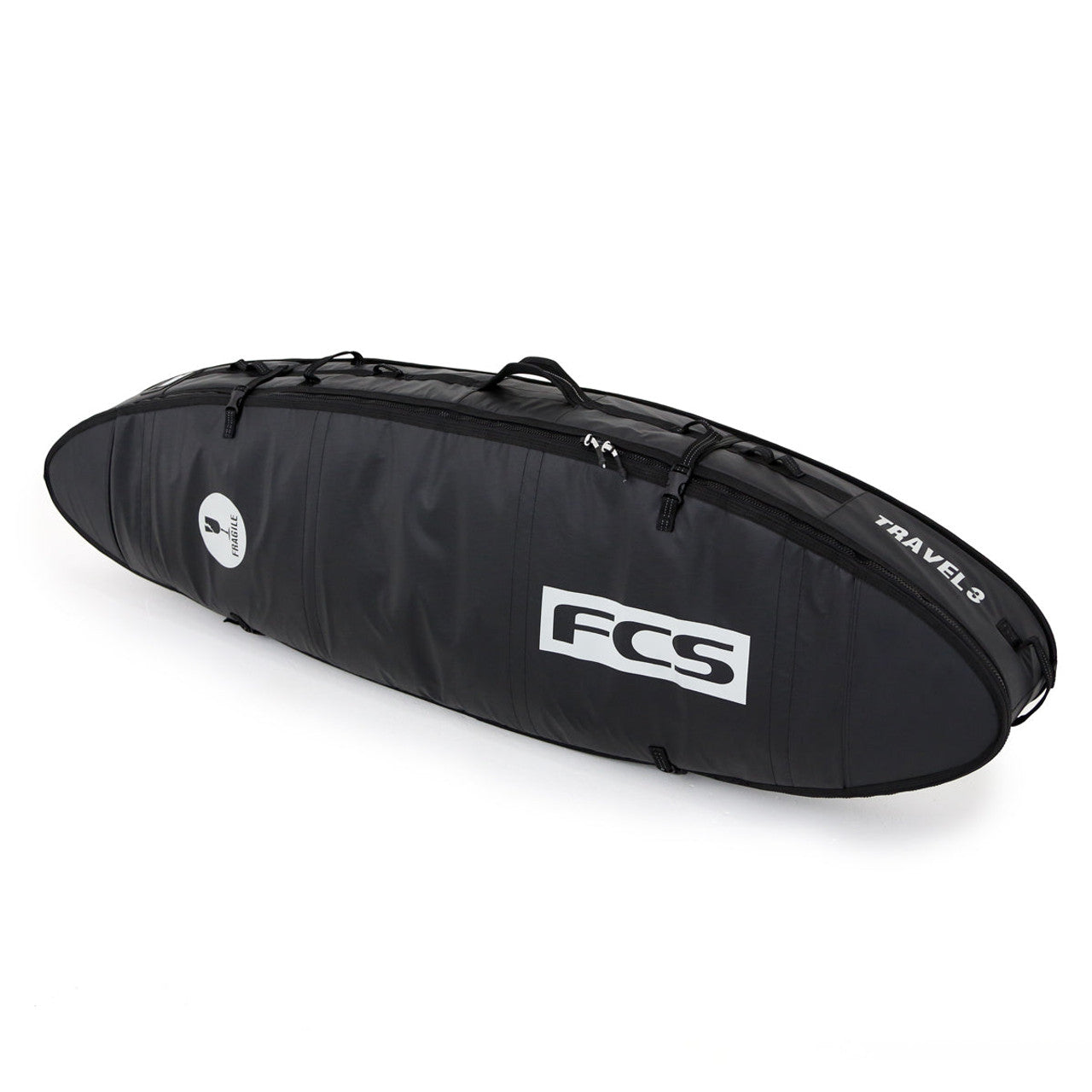 FCS Travel 3 All Purpose 6ft 7 Surf Bag - Black/Grey