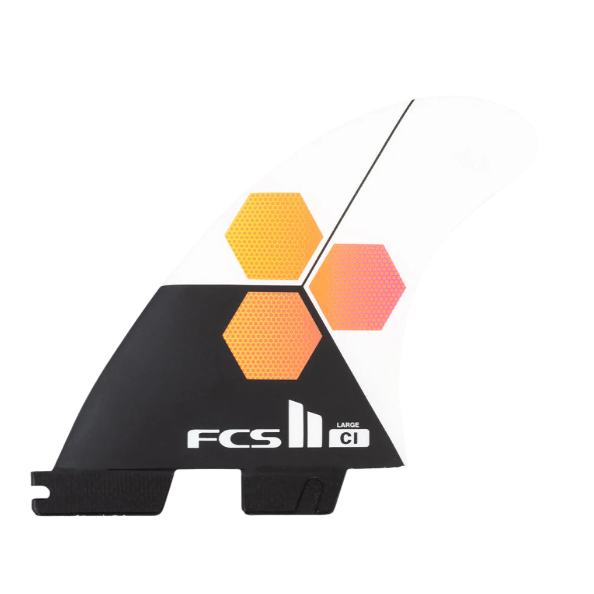 FCS II CI PC  Large White/Flame Tri Fins