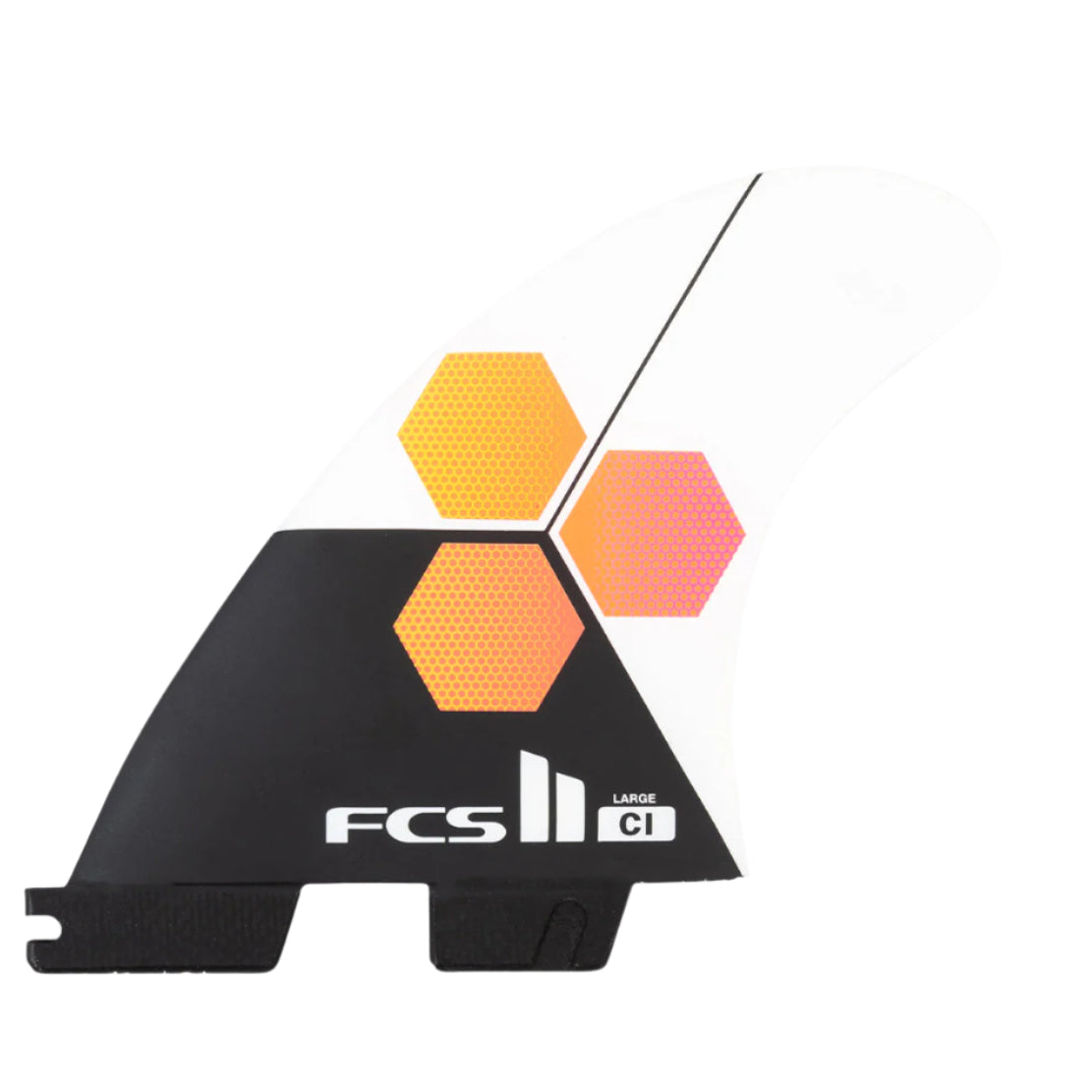 FCS II CI PC  Medium White/Flame Tri Fins