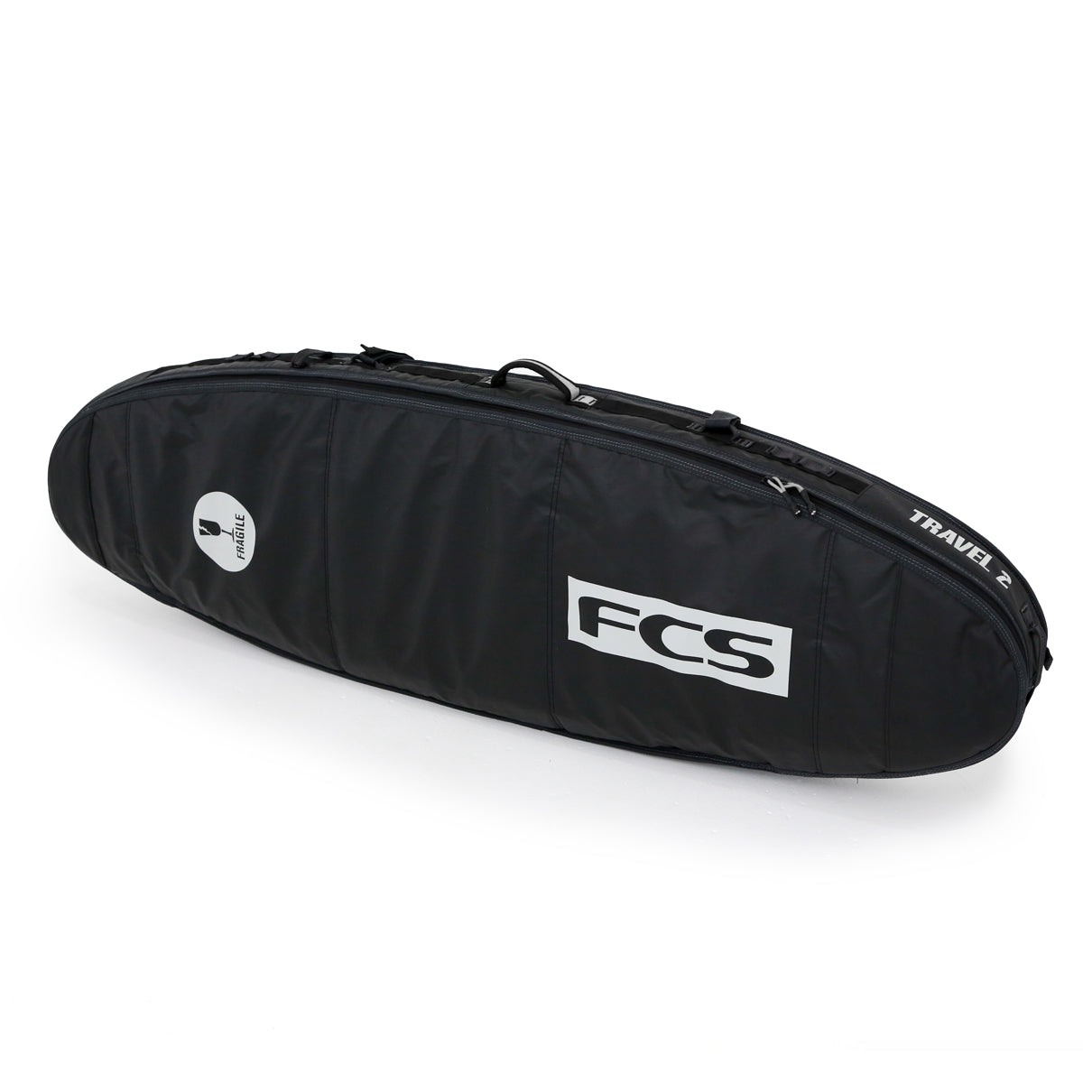 FCS Travel 2 6ft 3 Fun Board Bag - Black/Grey