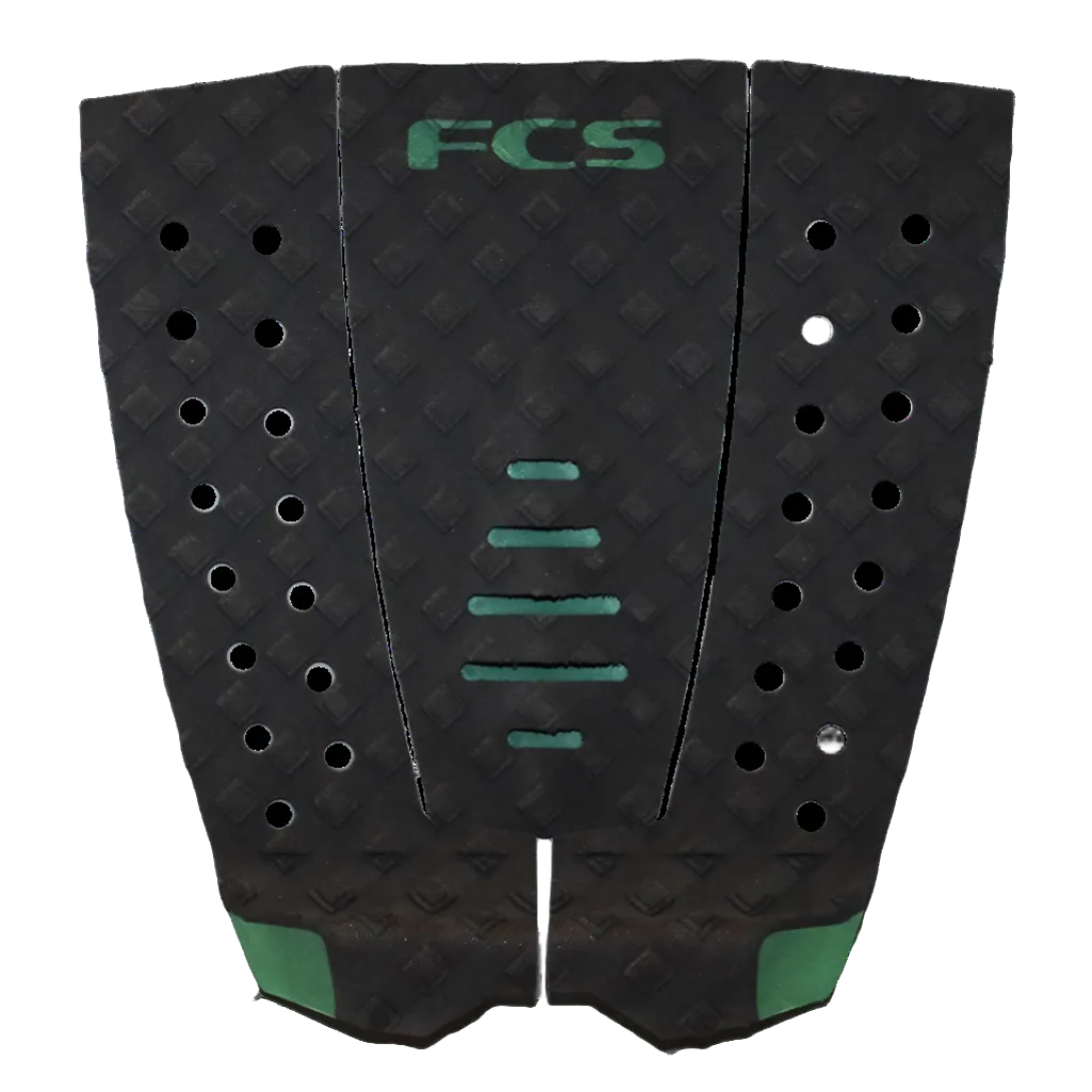 FCS Yago Dora surfboard tail traction pad - Black Green