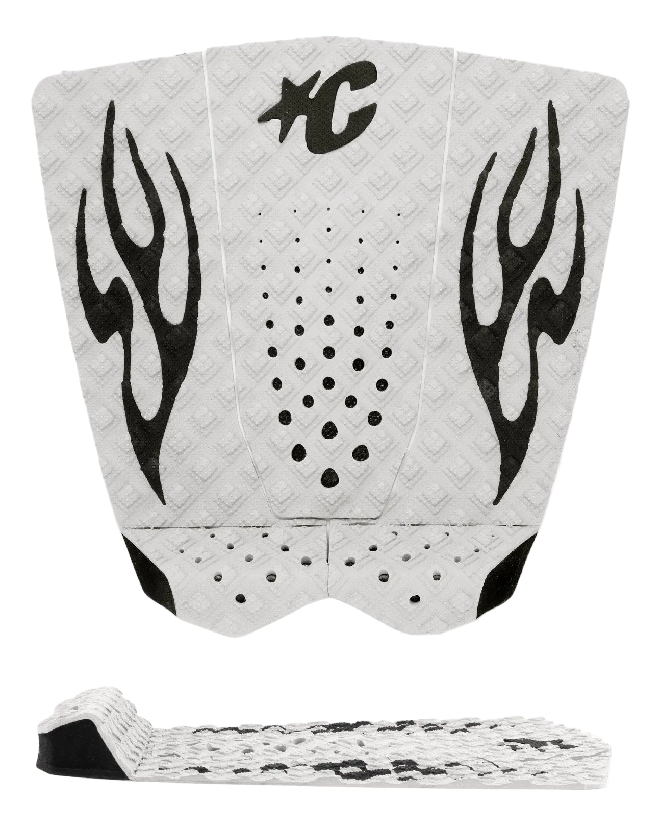 Creatures Griffon Colapinto - Lite Ecopure surfboard tail traction pad - Bone Black Flames