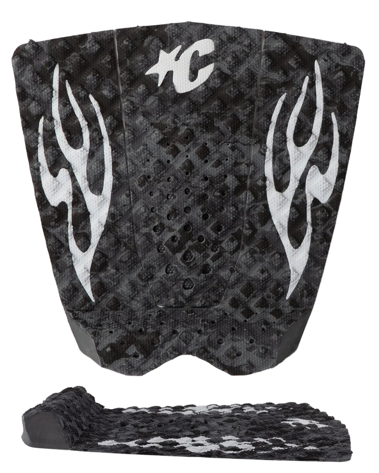 Creatures Griffon Colapinto - Lite Ecopure surfboard tail traction pad - Charcoal Swirl Platinum Flames