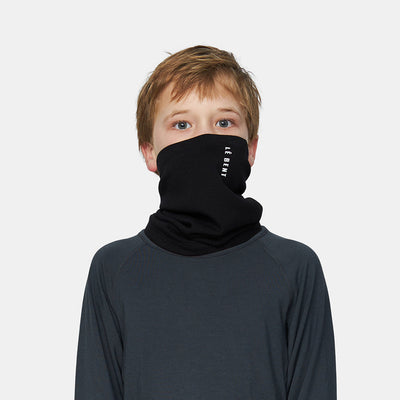 Le Bent Waffle Midweight Neck Gaiter Kids - Black