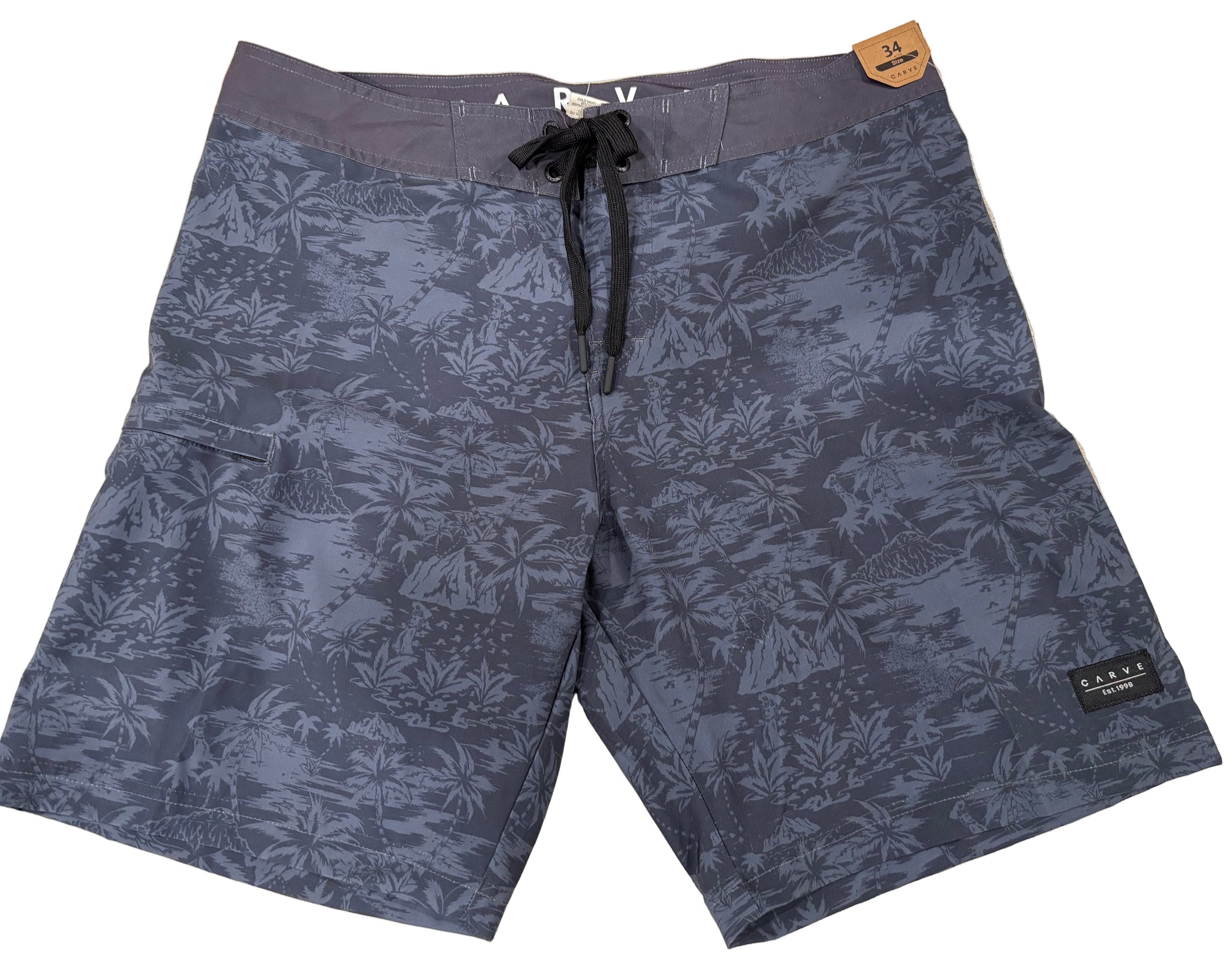 Carve Flat waist Boardshorts - Men Charcoal