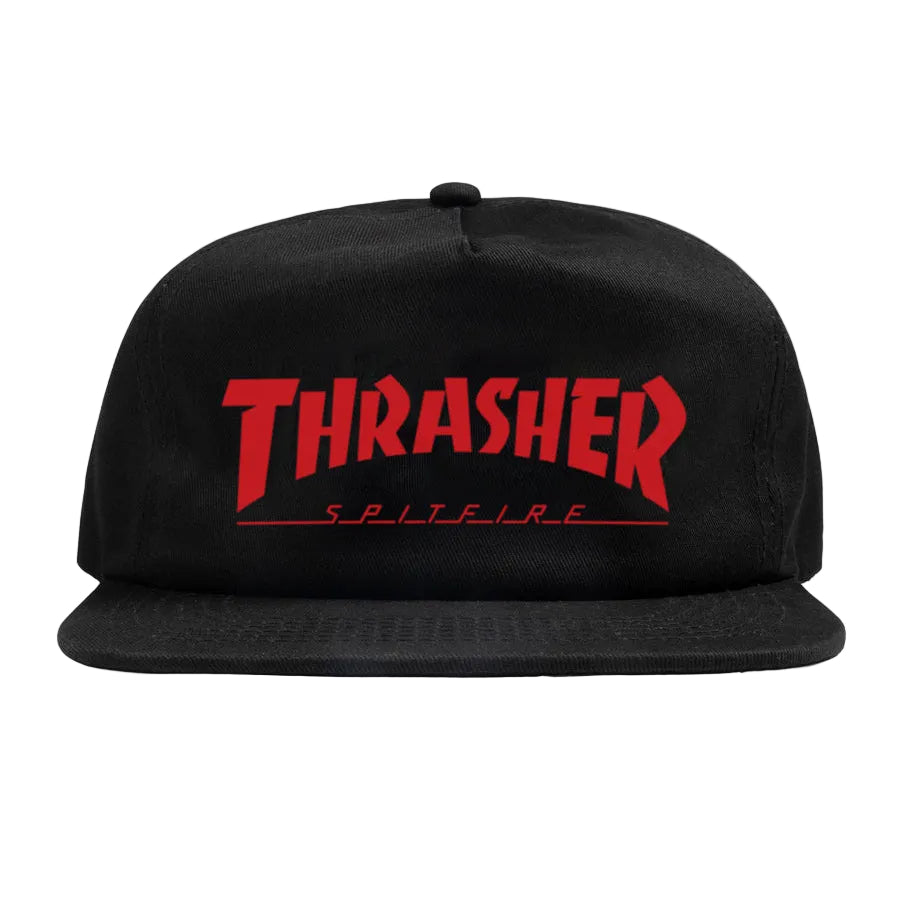 Thrasher x Spitfire Snapback Cap - Black