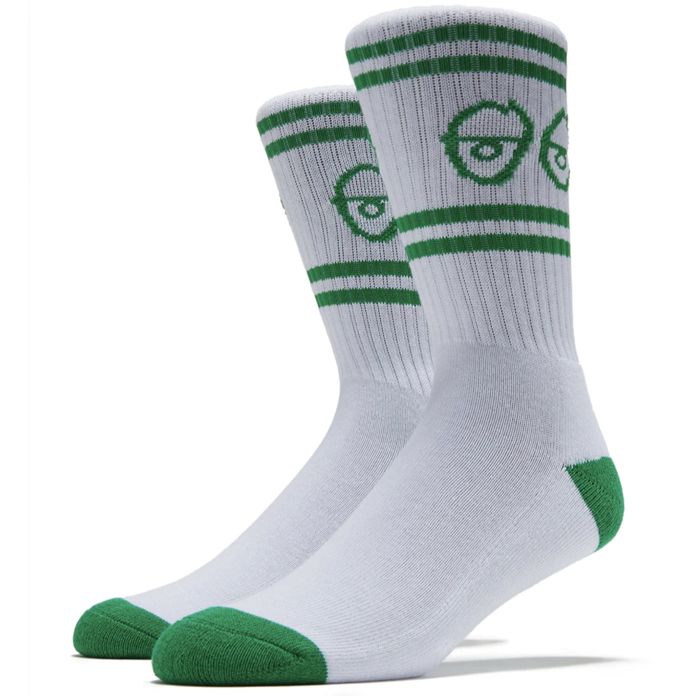 KROOKED Eyes Socks - White/Green