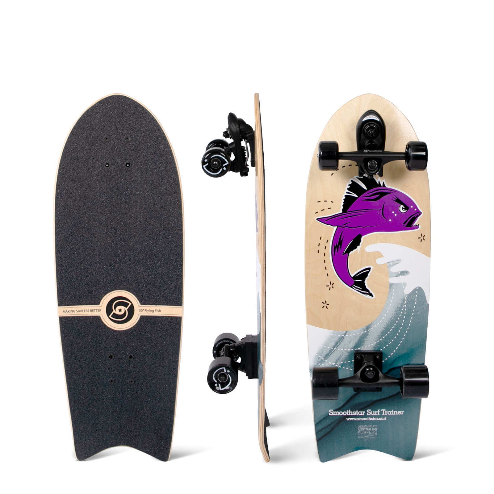 SMOOTHSTAR 30 Flying Fish surf skate - Purple