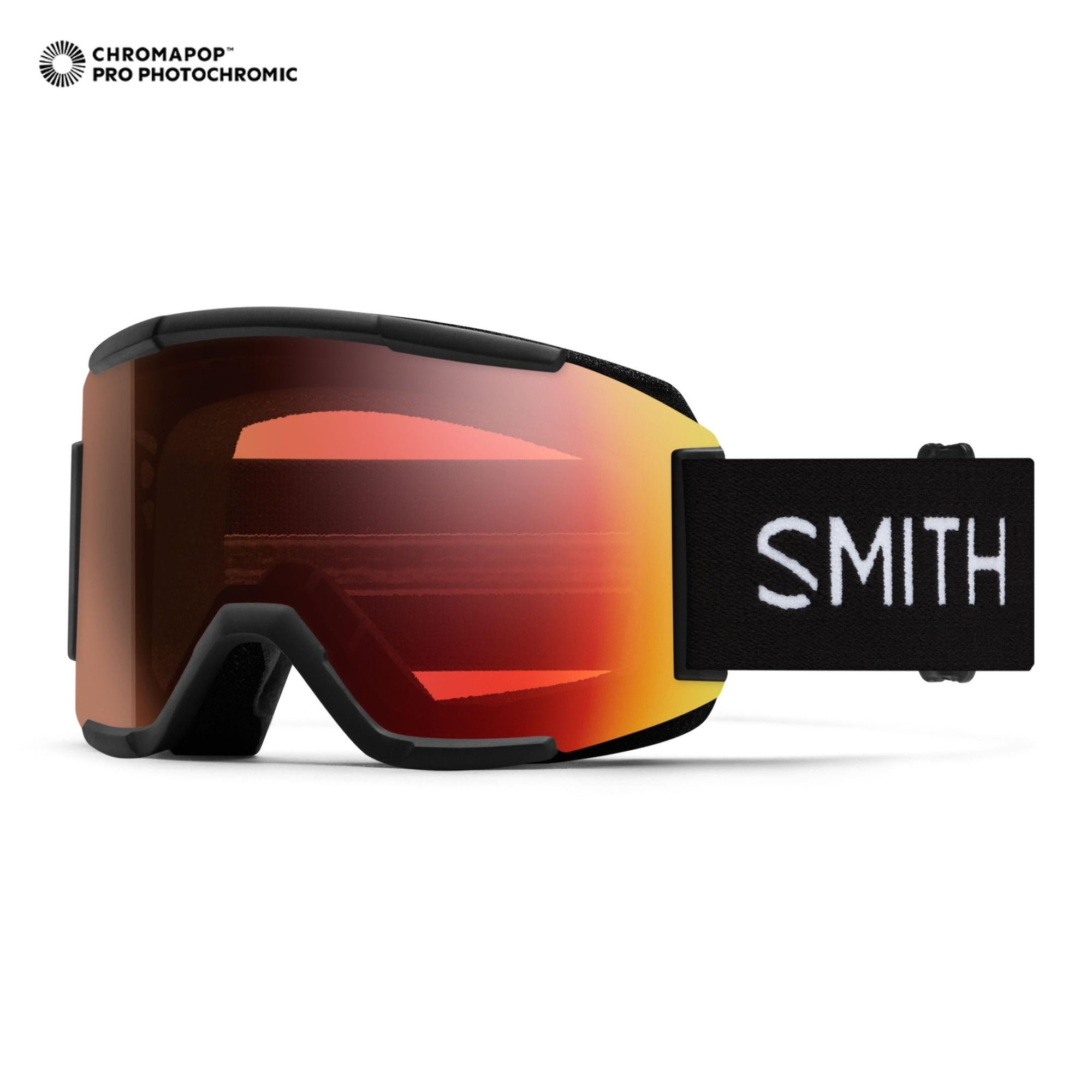 SMITH Squad Low Bridge goggles - Black w/ Photochromic Pro Red Mirror