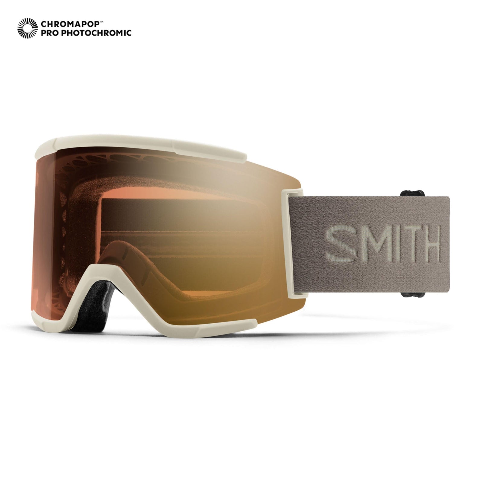 SMITH Squad XL Low Bridge goggles - Chalk w/ Photochromic Pro Gold Mirror