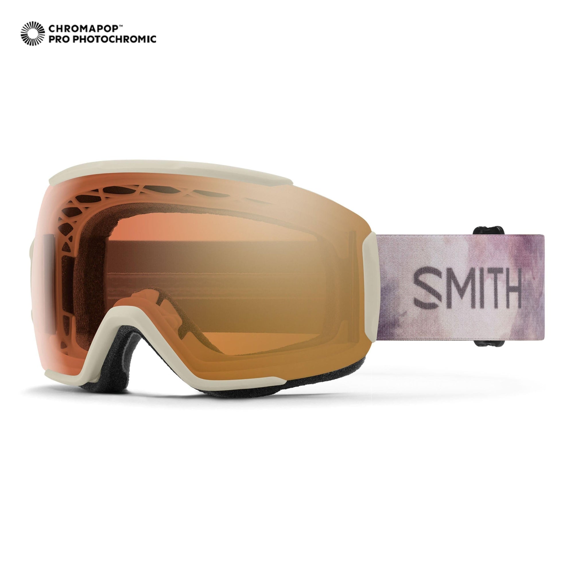 SMITH Sequence OTG Low Bridge goggles - Chalk Bleach w/ Photochromic Pro Gold Mirror