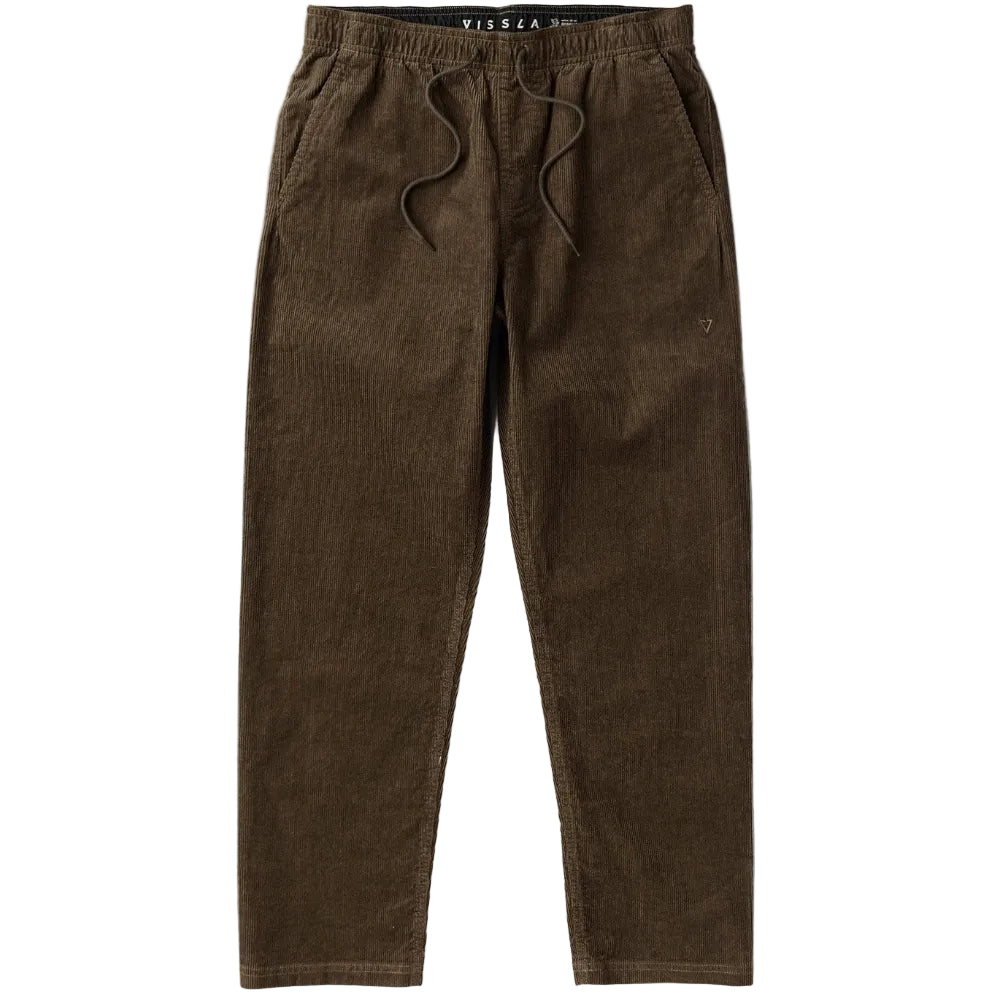 VISSLA No See Ums Cord Eco Elastic pants - Dark Earth
