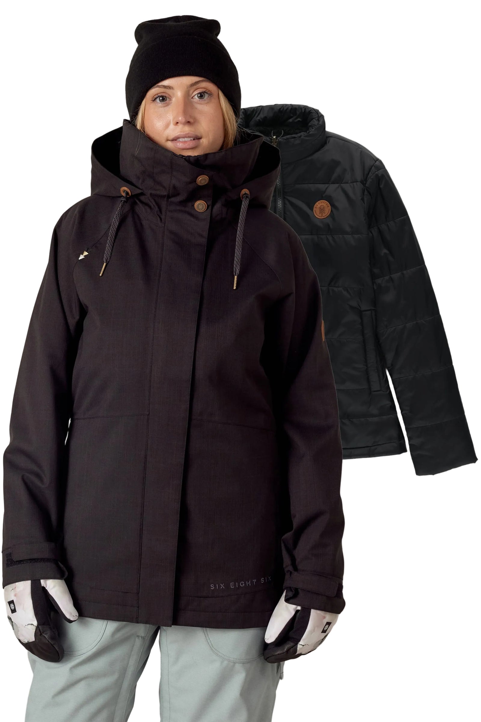 686 Smarty 3-in-1 Spellbound Jacket - Womens Black Herringbone