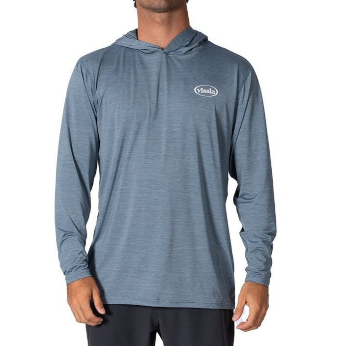VISSLA Twisted Eco Hooded LS Sun Shirt - Slate Heather