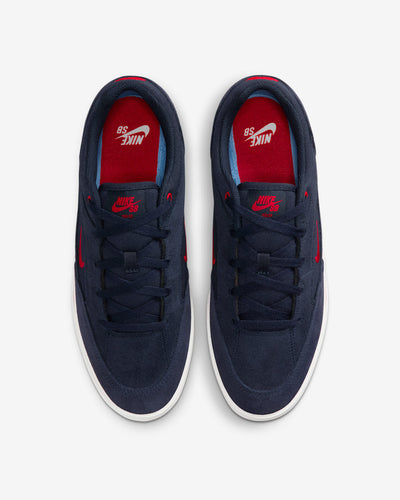 Nike SB Malor shoes - Obsidian Midnight Navy Summit White Gym Red