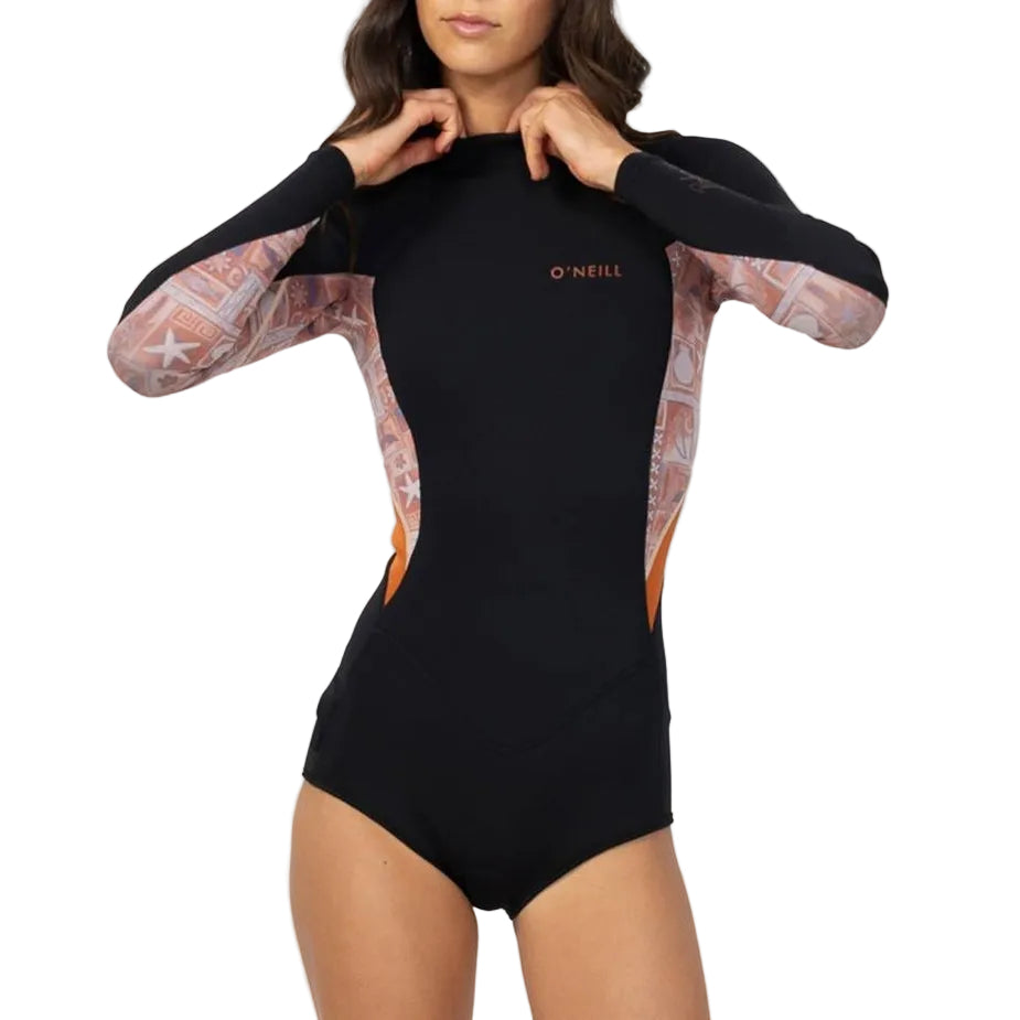 ONEILL Girls Bahia II BZ Long Sleeve Spring Suit 2mm Youth - Tangerine Tile