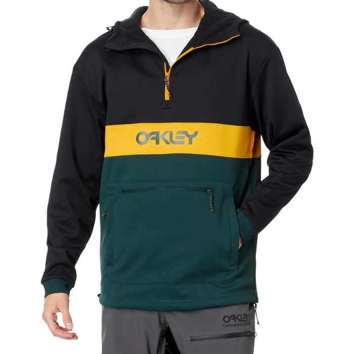Oakley TNP Nose Grab Softeshell Hoodie - Black/Hunter Green