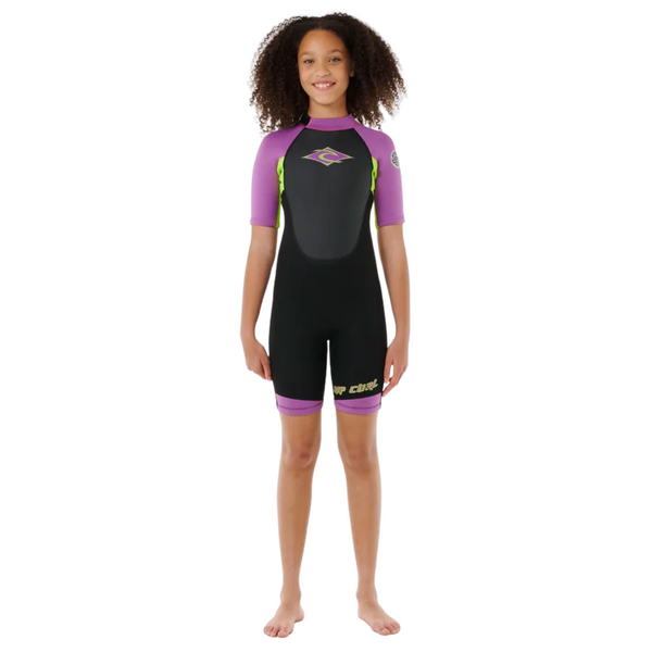 Rip Curl Omega Back Zip Spring Suit - Black/Purple