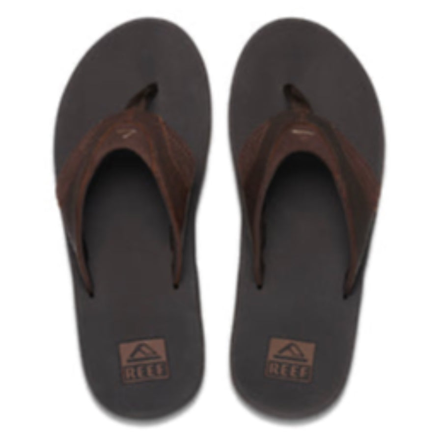 Reef Leather Fanning Mens Sandal - Dark Brown