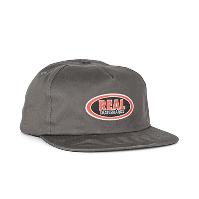 REAL Oval Emblem adjustable cap - Charcoal/Red