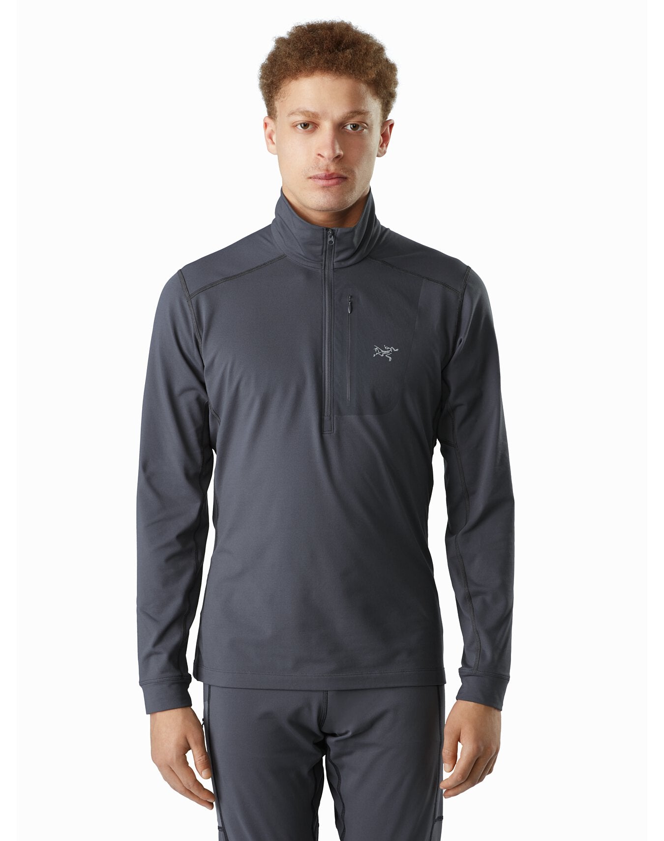 Arcteryx Rho LT Zip Neck Mens - Black Saphire