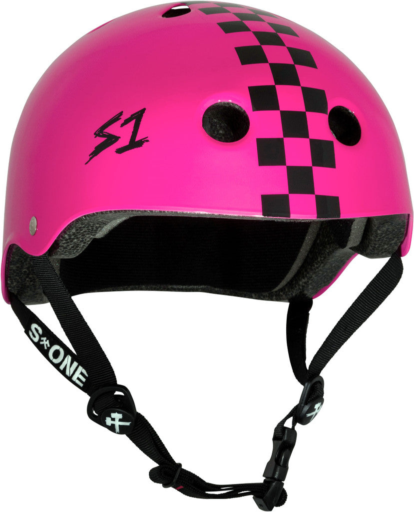 S-ONE Lifer helmet - ARISA TREW Gloss Pink Checks