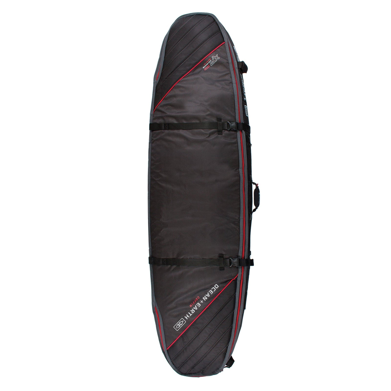 Ocean & Earth Double Coffin Shortboard/Fish Board Cover - Black/Red