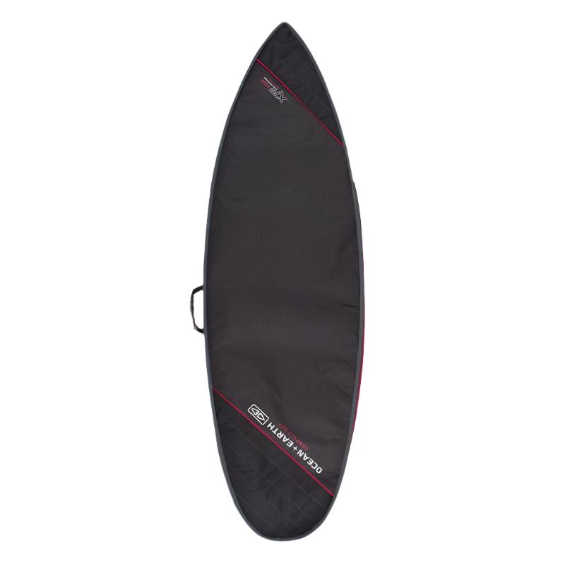 Ocean & Earth Compact Day Shortboard Cover - Black/Red