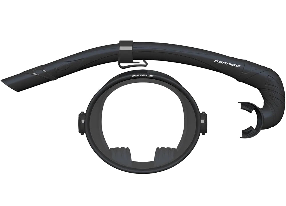 MIRAGE Oceania Mask and Snorkel Set - Adult - Black