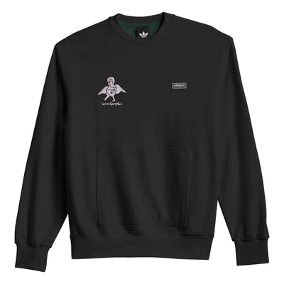 ADIDAS Skateboarding x Mark Gonzales Crewneck - Black/Aurora Ivy