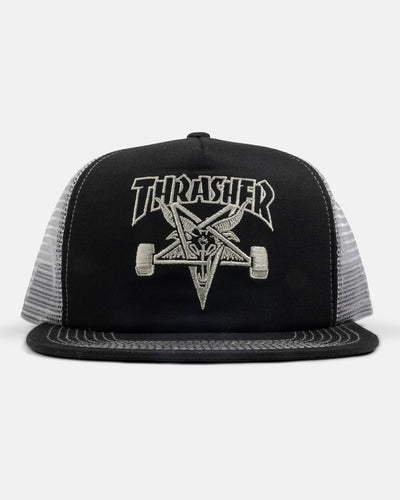 THRASHER Skate Goat Embroided Mesh Cap - Black/Grey