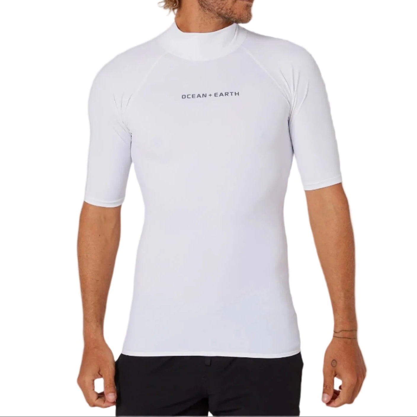 OCEAN & EARTH Script Rash Shirt SS - White