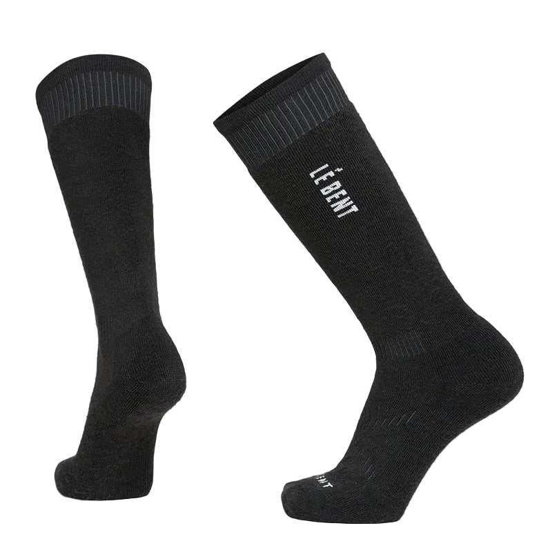 Le Bent Full Cushion Logo Snow Sock - Black