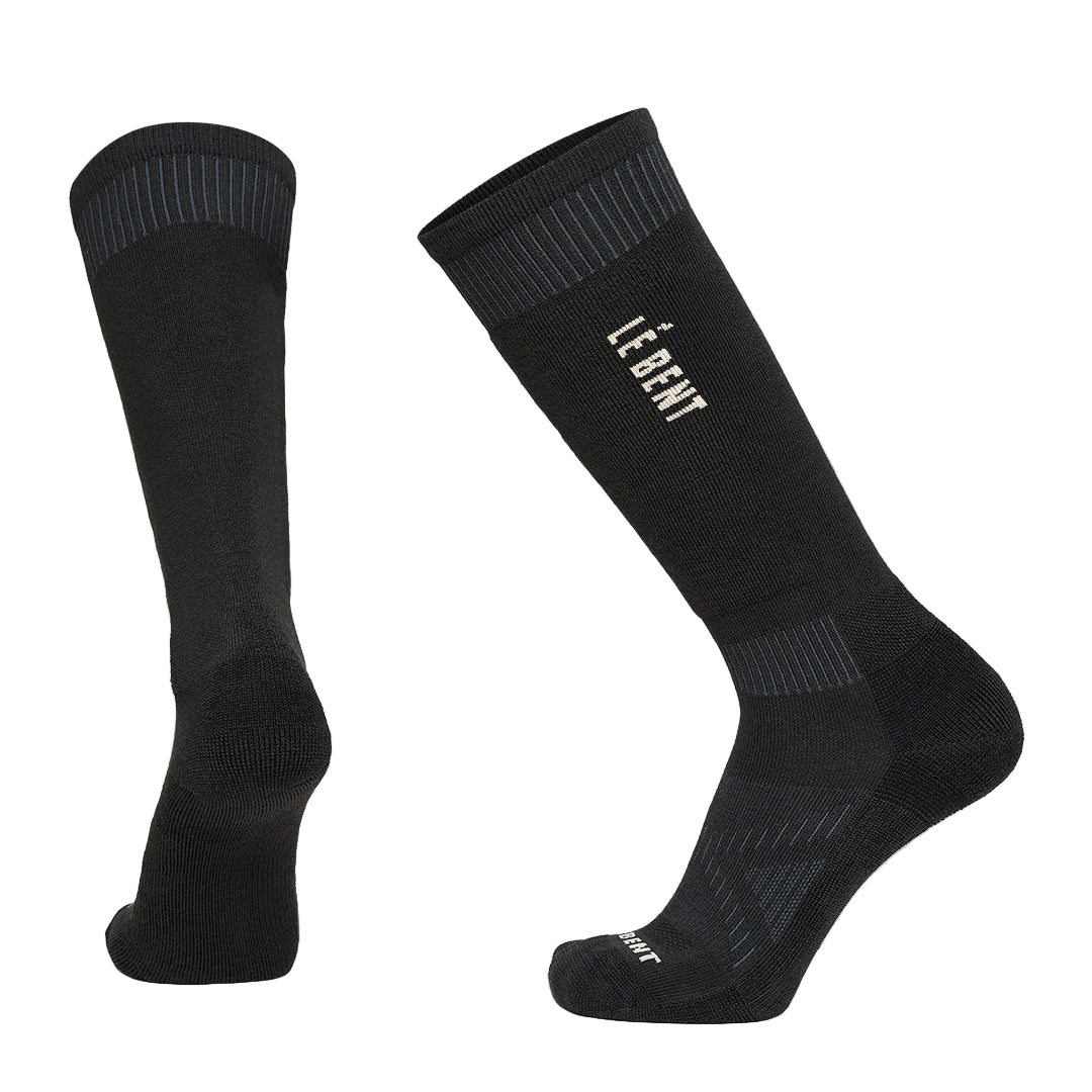 Le Bent Light Cushion Logo Snow Sock - Black