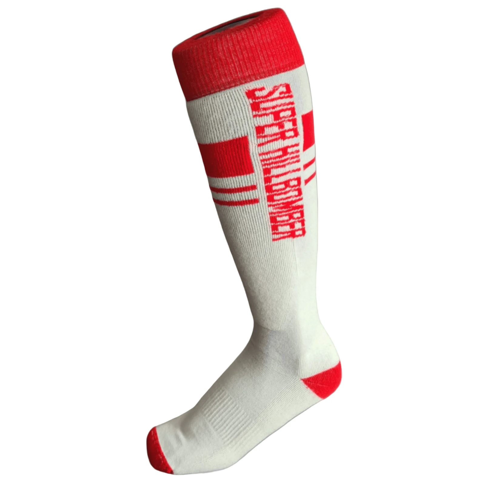 SUPER HILL BOMBER Performance snowboard socks - Red/White